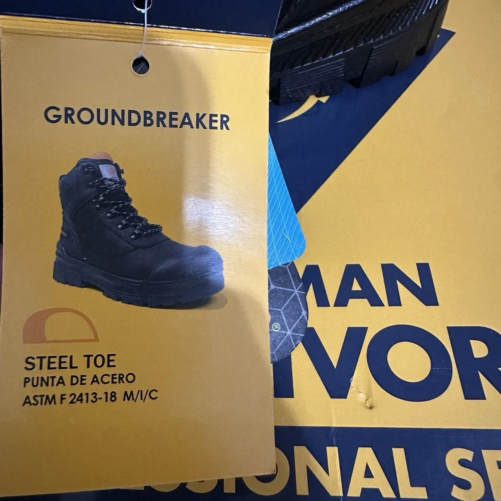 Herman Survivors Groundbreaker Men 7.5 Black Work Boots Steel Toe Waterproof NEW